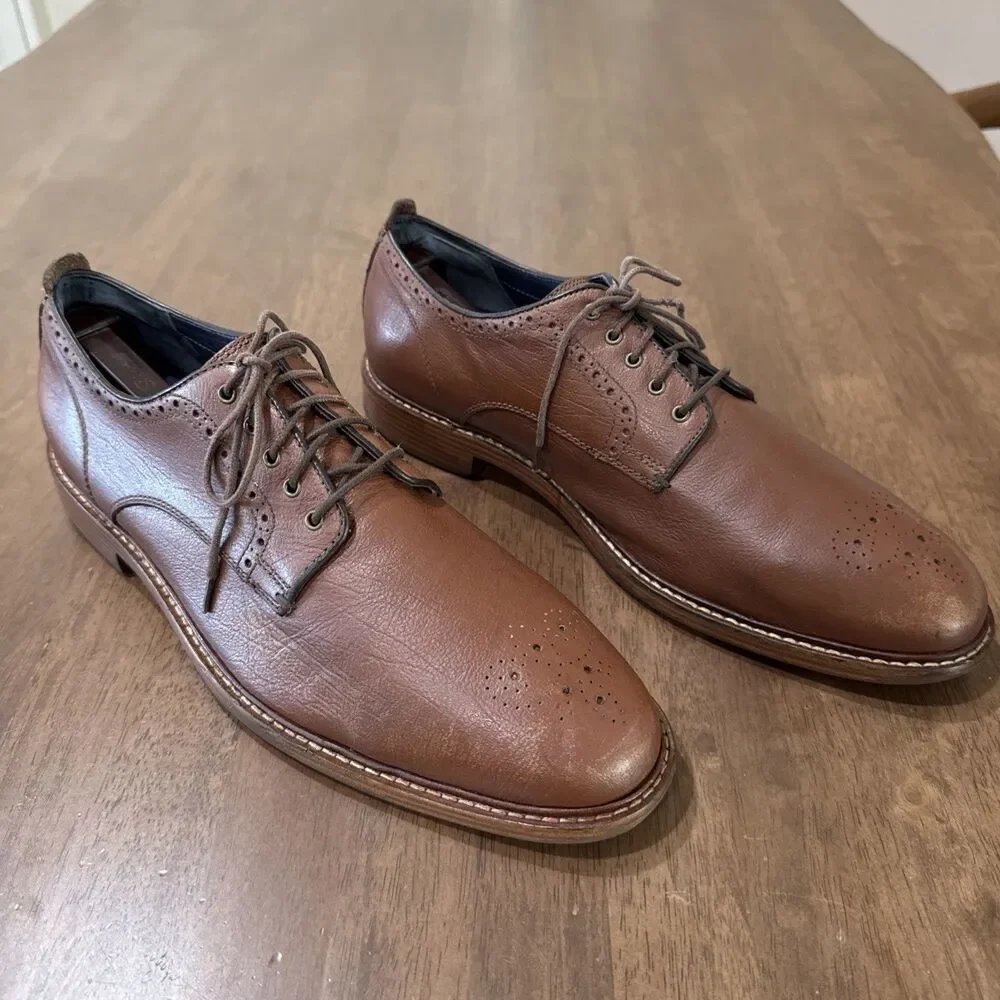 Cole Haan Kennedy Grand OS Men’s 10.5M Brown Leather Medallion Oxford C25229